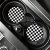 Anna-Kaci Checkered Car Cup Holder Coasters Anti-Slip Absorbent Mats Set of 2 - Black - 2 of 4