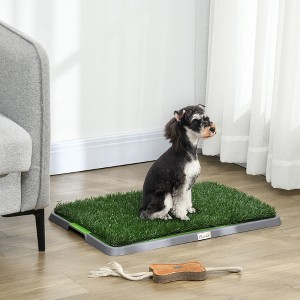 Gulches PawHut Dog Grass Pad with Tray, 26" x 16", Grass Pad for Potty Training Dogs for Indoor Outdoor Use, Green - 1 of 4