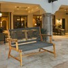 MOEPISY 2-Person Acacia Wood Yard Bench For Balcony And Patio Grey - 3 of 4