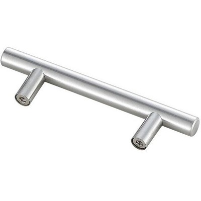 Brushed Nickel Modern Bar Pull with Mounting Hardware