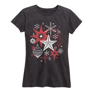 Women's - Instant Message - Scandinavian Stars Ornaments Short Sleeve Graphic T-Shirt - 1 of 4