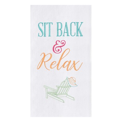 C&F Home Sit Back & Relax Embroidered Flour Sack Cotton Kitchen Towel