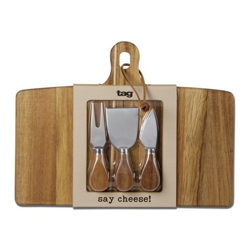 tagltd Long Acacia Board & Cheese Utensil Set Of 4 - image 1 of 3