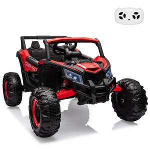 24V 2-Seater Kids Ride on Car with Remote Control, Lockable Doors, Music & LED Lights, Off-Road Electric UTV with Anti-Shock Design - 1 of 4