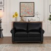 59.45" Faux Leather Round Arm Loveseat with Storage and Silver Nailhead Trim - 3 of 4