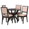 Baxton Studio Noe Modern Sand Fabric and Dark Brown Finished Wood 5-Piece Dining Set - 2 of 4