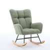 Nursery Rocking Chair, Upholstered Glider Rocker with High Backrest, Accent Reading Chair, Comfy Armchair, Recliner Chair for Bedroom Living Room - 4 of 4