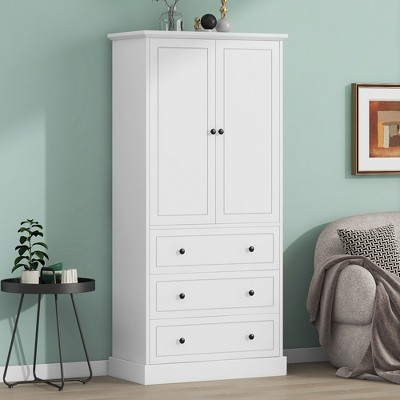 TIRAMISUBEST Freestanding Bathroom Storage Cabinet with Doors & 3 Large Drawers,Adjustable Shelves