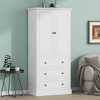 Ridstar 69.2 in. H White Bathroom Cabinet with Doors & 3 Large Drawers, Adjustable Shelves, Tall Linen Tower - 2 of 4