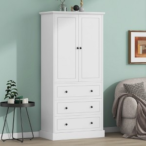 TIRAMISUBEST Freestanding Bathroom Storage Cabinet with Doors & 3 Large Drawers,Adjustable Shelves - 1 of 4