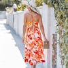 Women's Vibrant Floral Slit Maxi Dress for Tropical Getaways - Cupshe - 4 of 4