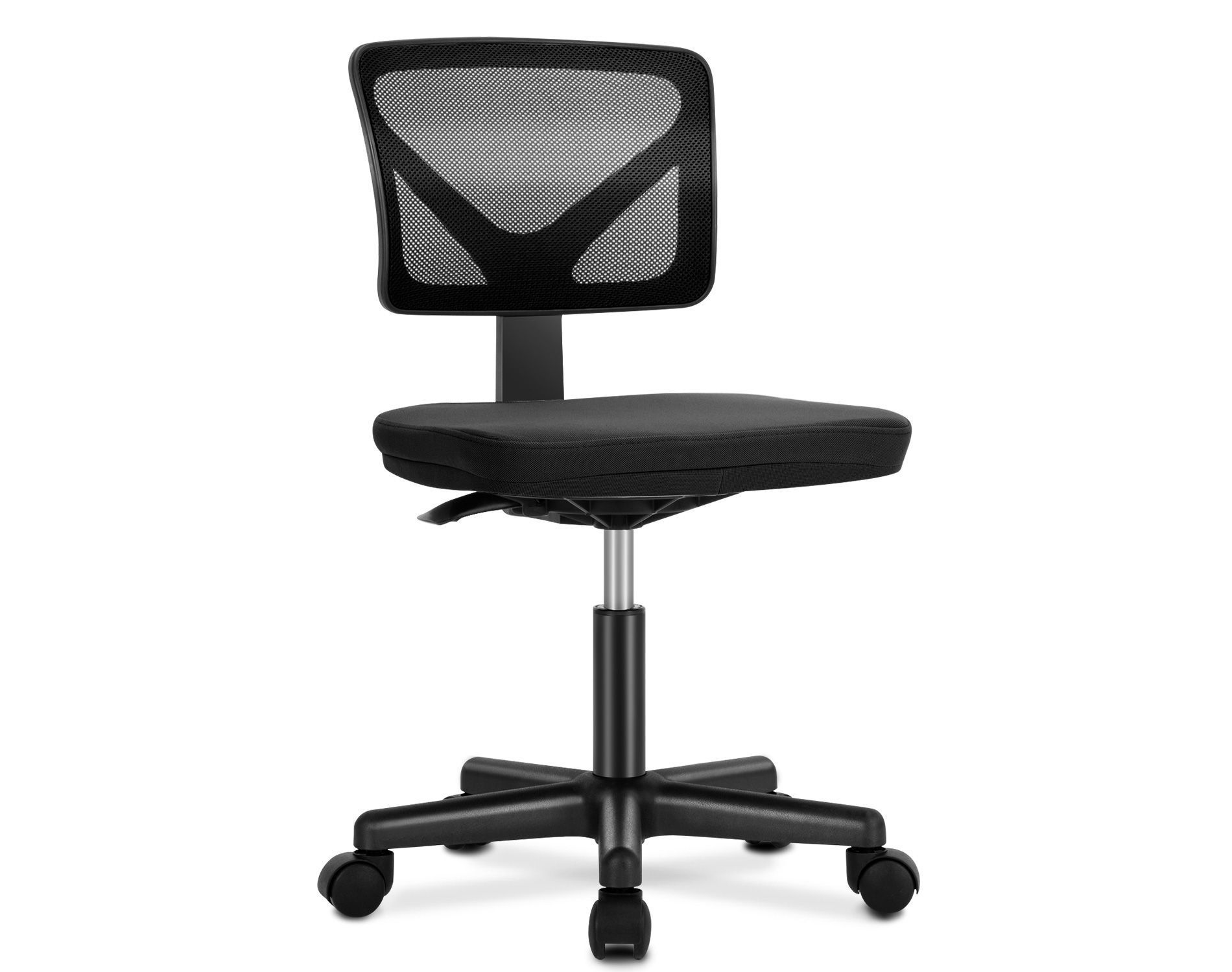 JIONJOY Armless Mesh Office Chair - Adjustable Height Rolling Desk Chair for Small Space, Dorm, Home Office| Black