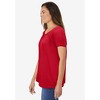Woman Within Plus Size Perfect Short-Sleeve Shirred U-Neck Tunic - 4 of 4