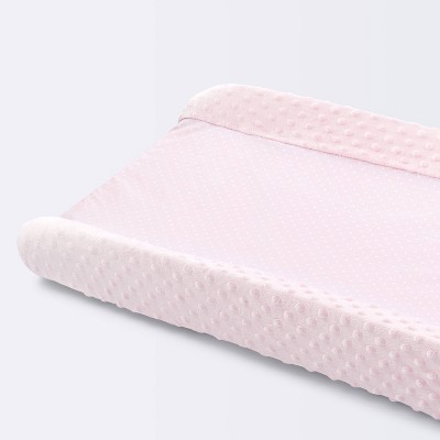 Image of Wipeable Changing Pad Cover with Plush Sides Dots - Cloud Island™ Pink