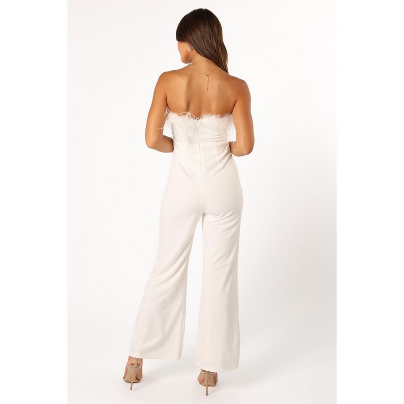 Petal and Pup Womens Louise Feather Trim Jumpsuit, 2 of 6