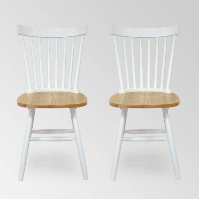 Set of 2 Balcomb Farmhouse Dining Chair Oak/White - Christopher Knight Home