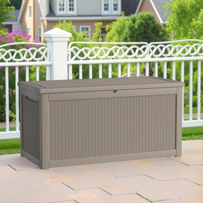 Wooakway 260 Gallon Waterproof All-Weather Storage Box Deck Box Indoor and Outdoor Use