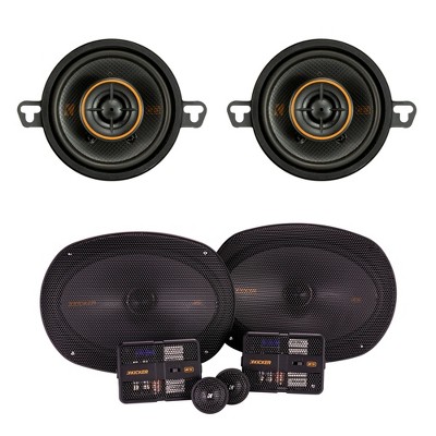 Kicker KS 6x9 + 3-1/2" Component Speakers Compatible with select Chevrolet Dodge & Toyota