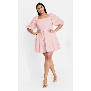 Women's Plus Size Destiny Mini Dress - soft pink | CITY CHIC - 1 of 4