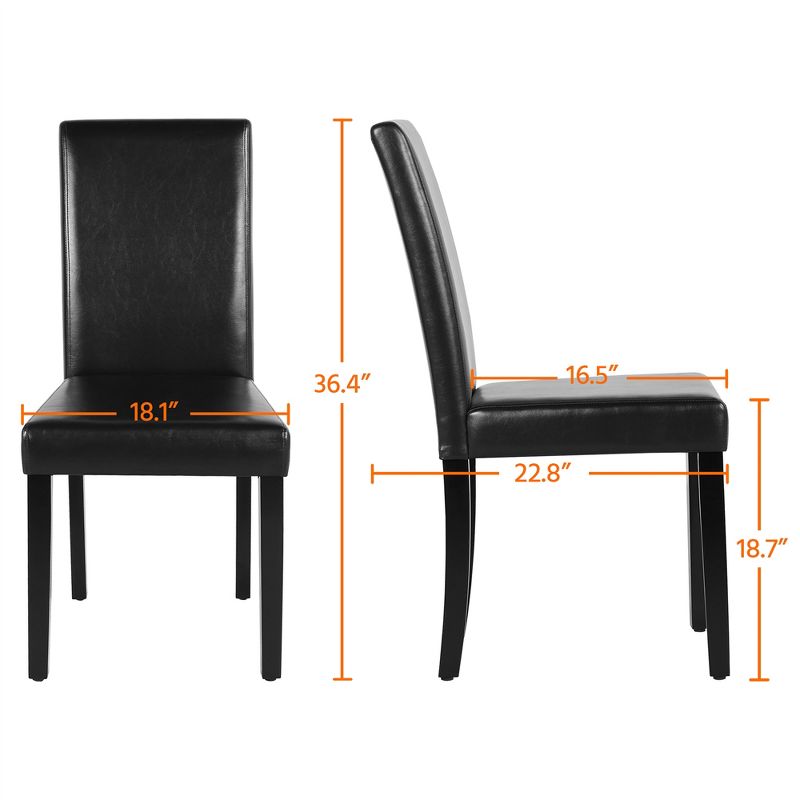 Yaheetech 4pcs High Back Padded Dining Chairs With Wood Legs for Home Restaurants, 3 of 9