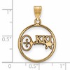 Black Bow Jewelry 14k Yellow Gold Plated Sterling Silver Kappa Kappa Gamma Greek Life Medium Pendant - 2 of 3
