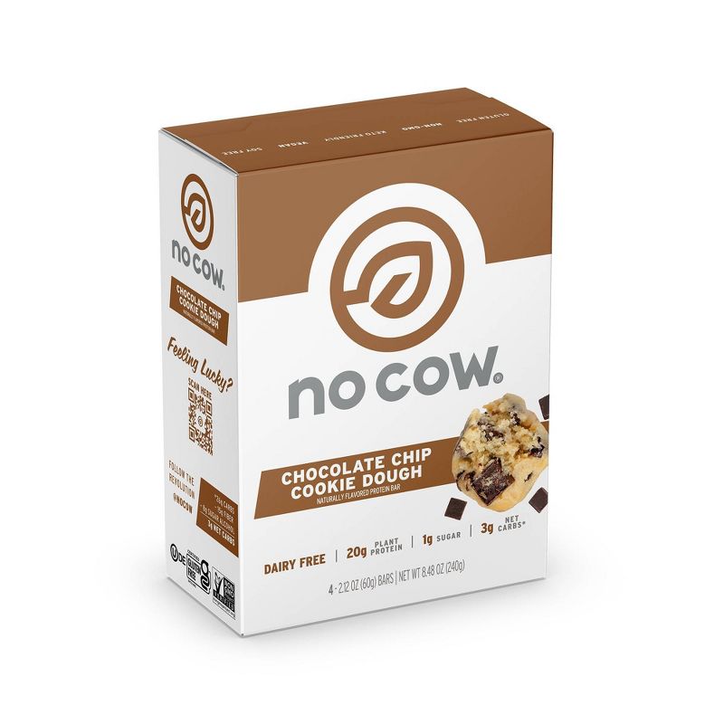 No Cow Protein Bars - Chocolate Chip Cookie Dough - 4pk, 1 of 8