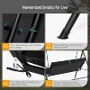VINGLI Heavy Duty 550 LBS Upgraded 2 Person Outdoor Porch Swing with Stand, Adjustable Canopy Swing with Cushions and Steel Frame (Black) - 3 of 4