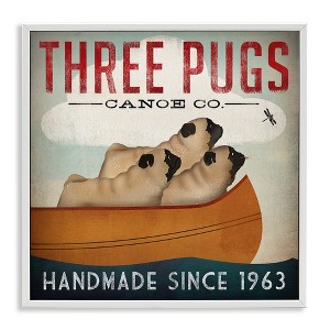 Stupell Industries Vintage Three Pugs in Canoe, 12" x 12" - 1 of 4