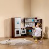 Corner Wooden Play Kitchen with Interactive Sounds & Lights, Brown - 2 of 4