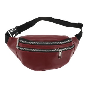 Unique Bargains Stylish Leather-Texture Sports Waist Bag 1 Pc - 1 of 4