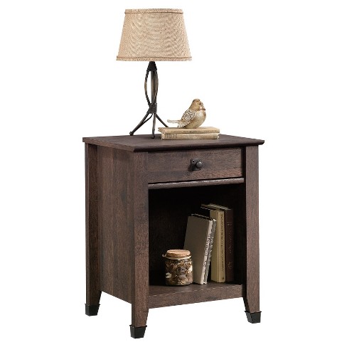 Carson Forge Nightstand With Drawer Storage Shelf Coffee Oak Sauder Target