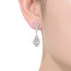 Guili Sterling Silver Rhodium Plated Clear Marquise with Pear and Round Cubic Zirconia Cluster Drop Earrings, an Exquisite and Dazzling Design - 2 of 3