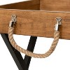 Kate and Laurel Bayville Square Wood Tray Table, 17x17x24, Brown - 4 of 4