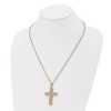 Chisel Stainless Steel Polished Yellow IP-plated with Cubic Zirconia Cross Pendant on a 22" Cable Chain Necklace - 4 of 4