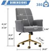 VASIP  Ergonomic Swivel Office Chair with Adjustable Backrest,Velvet Upholstery for Long Sitting Comfort,for Home, Bedroom and Office, White - 2 of 4