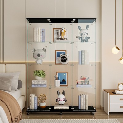 VYNXARIA Extra Large Glass Display Cabinet - 4 Shelves Curio Cabinet for Living Room & Office