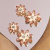 SOHI Women's White Botanical Drop Earrings - 2 of 3