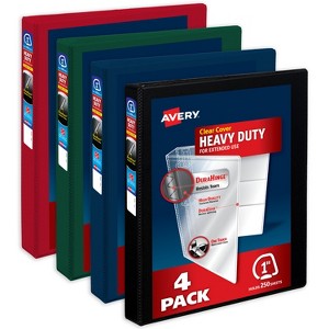 Avery Heavy-Duty View 3 Ring Binders, 1 Inch One Touch Slant Rings, 250-Sheet Capacity, DuraHinge, 1.4 Inch Wide Spine, Customizable Clear Cover and - 1 of 4