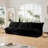 Upholstered Sectional Sofa, Modern 3 Seater Armless Sectional Sofa, Sectional Sofas with Corduroy Fabric and Wood Frame-Cuddlewood - 2 of 4
