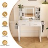 AENKYO LED Mirror Vanity Desk with Lights, Makeup Dressing Table with 2 Drawers & Storage for Bedroom, 3-Color Adjustable Light - 4 of 4
