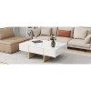 NicBex Smart LED Coffee Table, High Gloss 2-Tier Square Center Table, Touch-Control Minimalist Design for Modern Living Room - 3 of 4