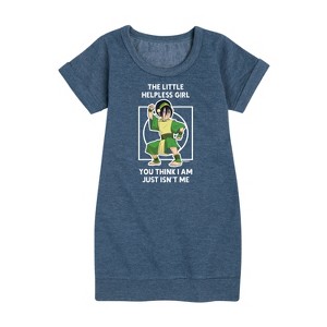 - Avatar: The Last Airbender - Toph Graphic Short Sleeve Fleece Dress - 1 of 4