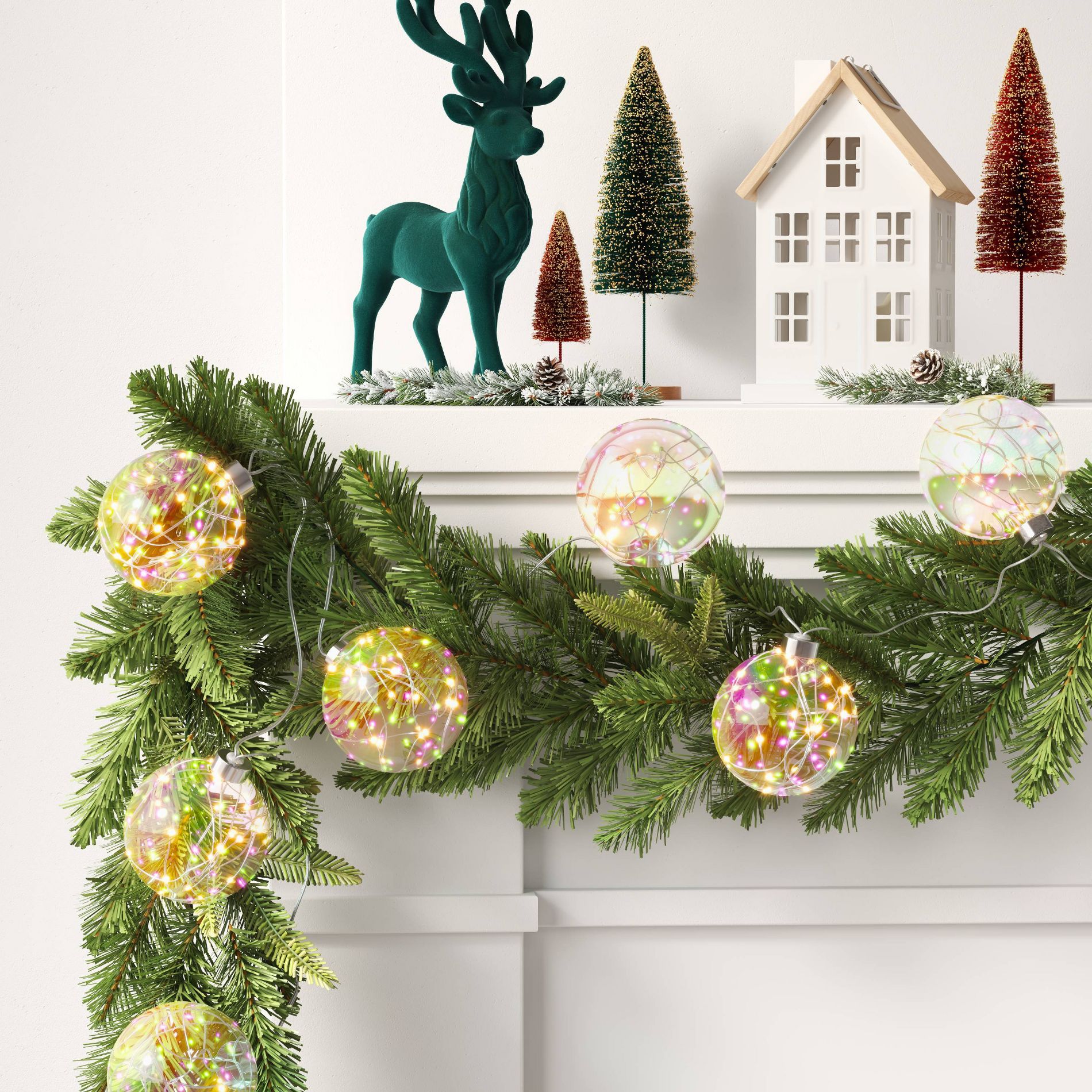 9CT Christmas Steady On And Twinkling Oversized G100 Iridescent Globe String Lights with Internal Warm White LED's - Wondershop™