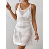 Coolmee Womens Swimsuit Crochet Sleeveless Cover Ups Summer Hollow Out Knit Bathing Suit Beach Coverup Dress - 2 of 4