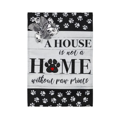 Evergreen Paw Prints Garden Burlap Flag 12.5 x 18 Inches Indoor Outdoor Decor