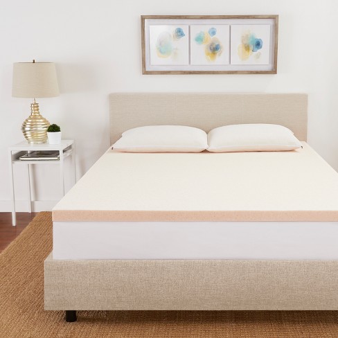 Full 2" CopperFresh Gel Memory Foam Mattress Topper Beige ...