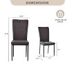 lugang 5-Piece Dining Table Sets,Kitchen Table and Chairs Set for Small Spaces,Dinning Room with Glass Tabletop,Upholstered PU Chairs - 4 of 4