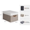 Aoibox Multipurpose Storage Bins with Lids Foldable Closet Organizers Removable Dustproof Decorative Boxes Brown White Large 3 Pack - 2 of 4