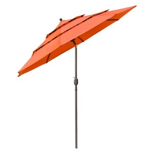 Yescom 3 Tier Patio Umbrella with Crank Handle Push to Tilt Hotel Pool Orange - 1 of 4