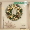 COZONY Lighted Christmas Wreath, Pre-Lit Xmas Wreath with Bow & Ornaments, Battery Operated Holiday Wreath for Front Door, Wall & Mantel Decor - 4 of 4